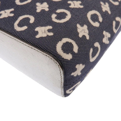 Celine Denim C Macadam Pattern Logo Top Handle Bag Indigo