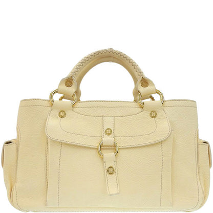 Celine Macadam Plate Top Handle Bag Ivory