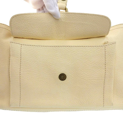 Celine Macadam Plate Top Handle Bag Ivory