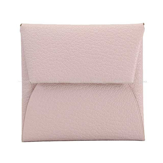 HERMES change purse Bastia Mauve Pale Chevre Myzore Silver HW Stamp