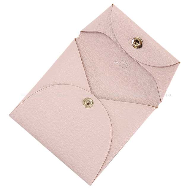 HERMES change purse Bastia Mauve Pale Chevre Myzore Silver HW Stamp