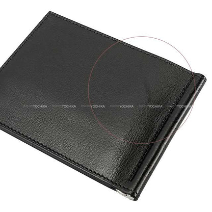 HERMES Bi-fold wallet Bifold billfold wallet with money clip Poker GM Noir (Black) Ever Grain Silver HW Stamp