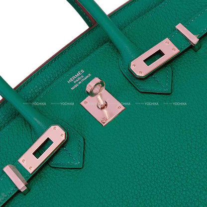 HERMES Handbag Birkin25 Vert Vertigo Veau Togo Silver HW Stamp