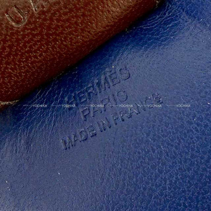 HERMES bag charm Rodeo MM Bleu Saphir/Mauve sylvestre/Rouge Sellier Agneau Milo/Veau Swift Stamp
