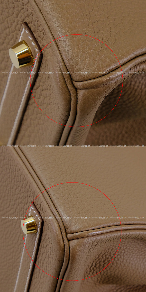 HERMES Handbag Birkin30 Etoupe Veau Togo Gold HW Stamp