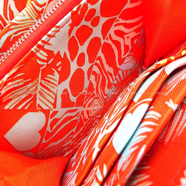 HERMES Bi-fold wallet Azap Silk in Compact Wild New White/Capucine/Bleu Zephyr Evercolor/Veau Barenia/Silk Silver HW Stamp