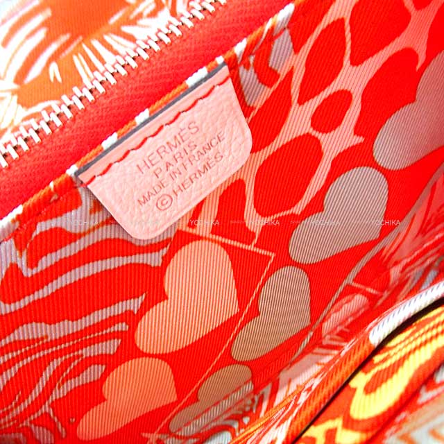 HERMES Bi-fold wallet Azap Silk in Compact Wild New White/Capucine/Bleu Zephyr Evercolor/Veau Barenia/Silk Silver HW Stamp