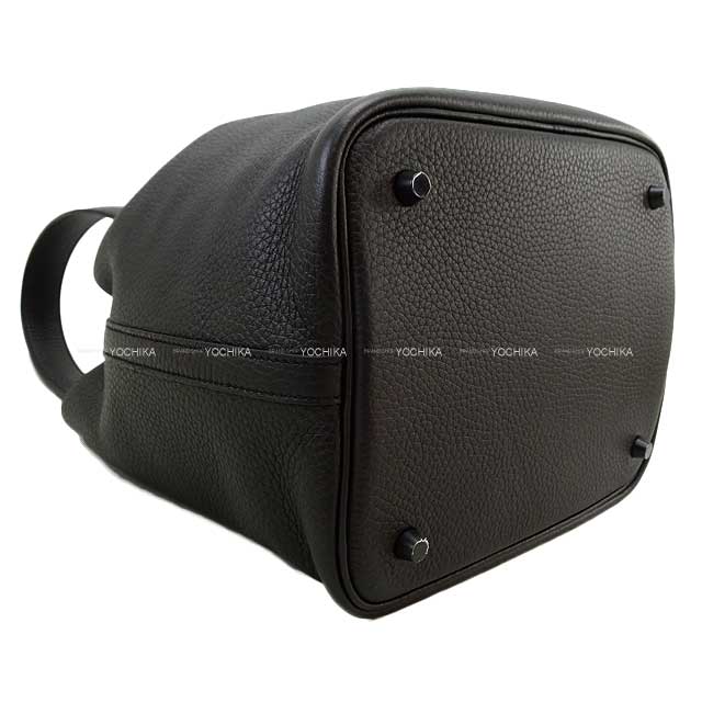 HERMES Handbag Picotin Lock 22 MM Monochrome SO Black Noir (Black) Taurillon Clemence Mat black hardware Stamp