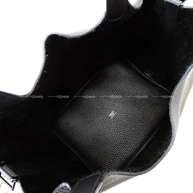 HERMES Handbag Picotin Lock 22 MM Monochrome SO Black Noir (Black) Taurillon Clemence Mat black hardware Stamp