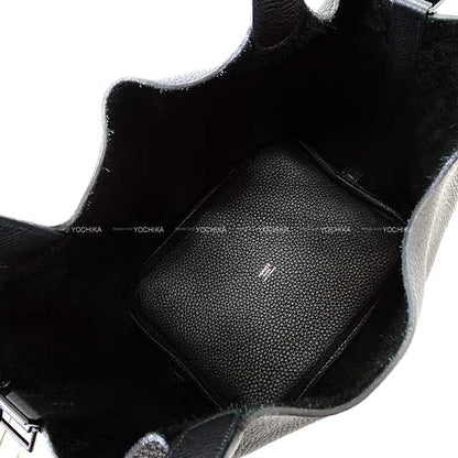 HERMES Handbag Picotin Lock 22 MM Monochrome SO Black Noir (Black) Taurillon Clemence Mat black hardware Stamp