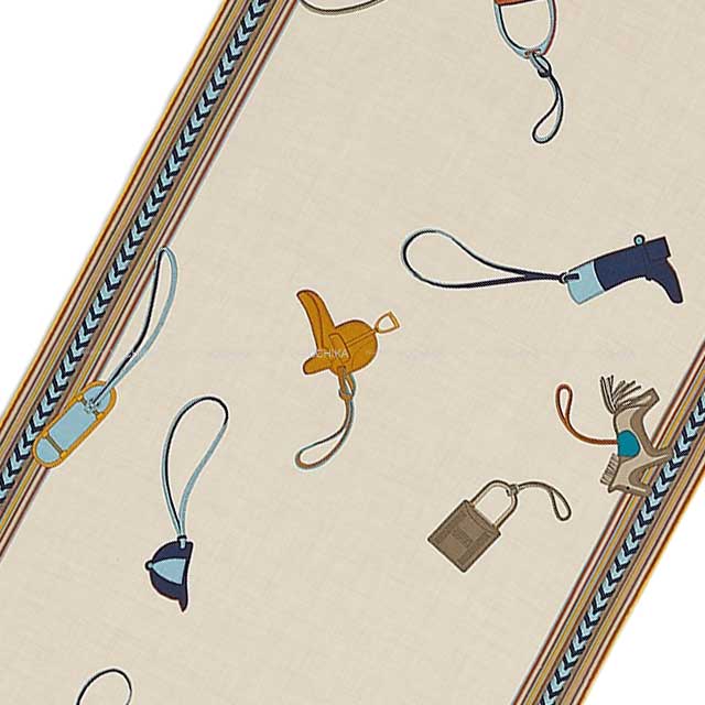 2023 SS HERMES scarf Rectangle Et GrisGris Escharpe Gris/Natural/Ciel/Jaune Cashmere/Silk