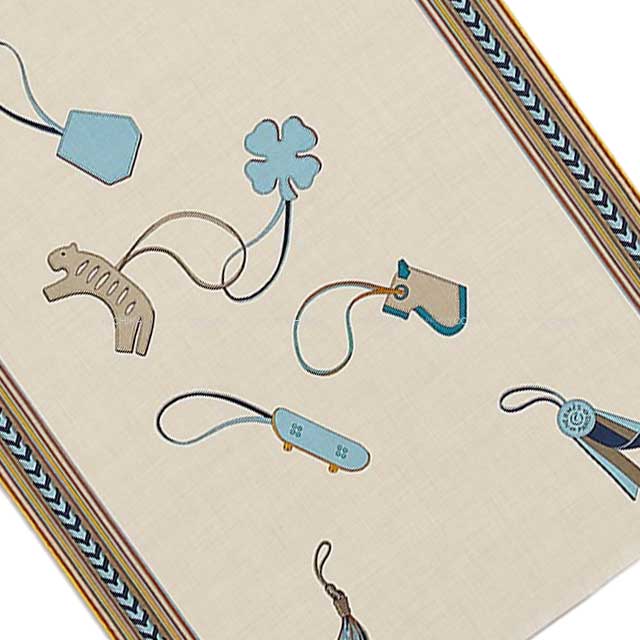 2023 SS HERMES scarf Rectangle Et GrisGris Escharpe Gris/Natural/Ciel/Jaune Cashmere/Silk