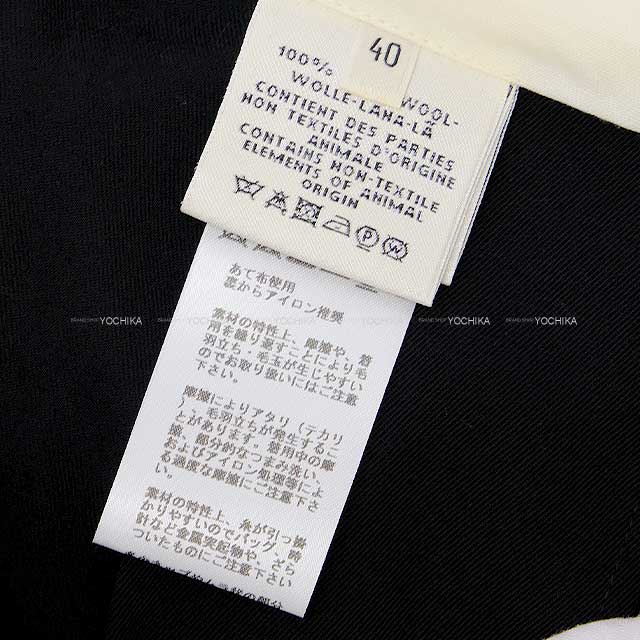 2018SS HERMES Pants Ladies Pleats Pants Asia Fit Noir (Black) wool kavan 40