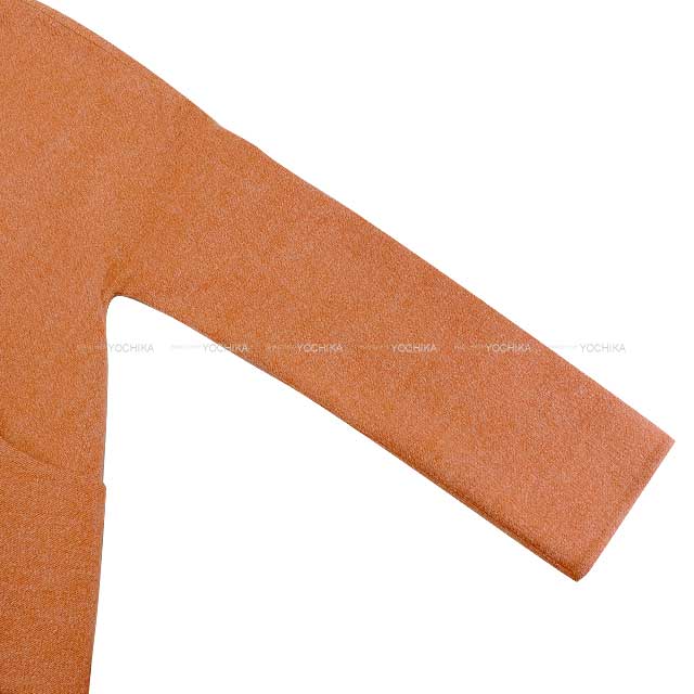 2019SS HERMES Plainly colored jacket Ladies short Jacket coat Double face Sellier Button orange brulee Cashmere/polyamide 38