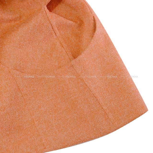 2019SS HERMES Plainly colored jacket Ladies short Jacket coat Double face Sellier Button orange brulee Cashmere/polyamide 38