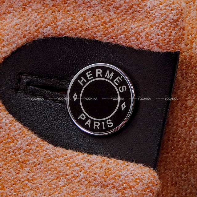 2019SS HERMES Plainly colored jacket Ladies short Jacket coat Double face Sellier Button orange brulee Cashmere/polyamide 38