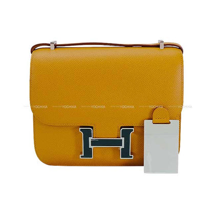 HERMES Shoulder bag Constance 3 18 Miroir Sesami/Noir (Black) Veau Epsom/Lacquer Silver HW Stamp