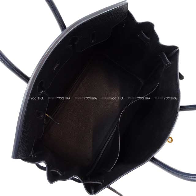 [] HERMES Handbag Birkin35 Noir (Black) Ardennes Gold HW Stamp □G