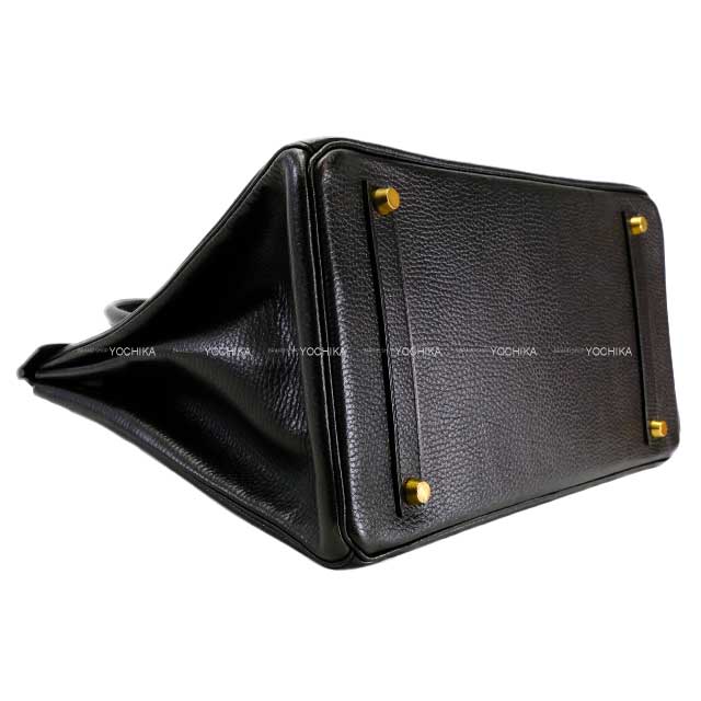 [] HERMES Handbag Birkin35 Noir (Black) Ardennes Gold HW Stamp □G
