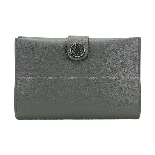 HERMES passport case R.M.S Selle Button Gris Misty Evercolor Silver HW Stamp