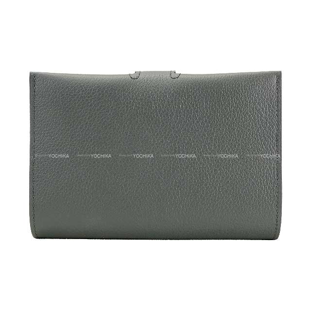 HERMES passport case R.M.S Selle Button Gris Misty Evercolor Silver HW Stamp