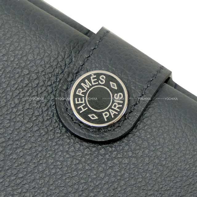 HERMES passport case R.M.S Selle Button Gris Misty Evercolor Silver HW Stamp
