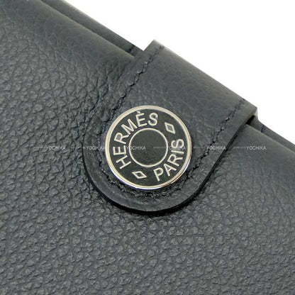HERMES passport case R.M.S Selle Button Gris Misty Evercolor Silver HW Stamp