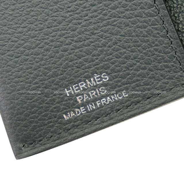 HERMES passport case R.M.S Selle Button Gris Misty Evercolor Silver HW Stamp