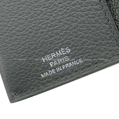 HERMES passport case R.M.S Selle Button Gris Misty Evercolor Silver HW Stamp