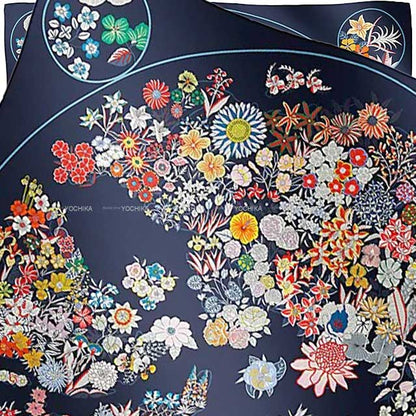 2023AW HERMES scarf Carre 90 Planifleurs Marine/Palm(9P)/Multicolor Silk100%