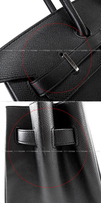 HERMES Handbag Birkin35 Noir (Black) Veau Epsom Silver HW Stamp □P