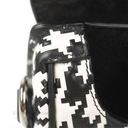 Christian Dior Bobby East-West Bag Black And White Houndstooth Embossed Calfskin