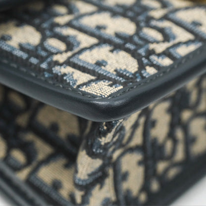 Dior 30 Montaigne East-West Bag With Chain Blue Dior Oblique Jacquard
