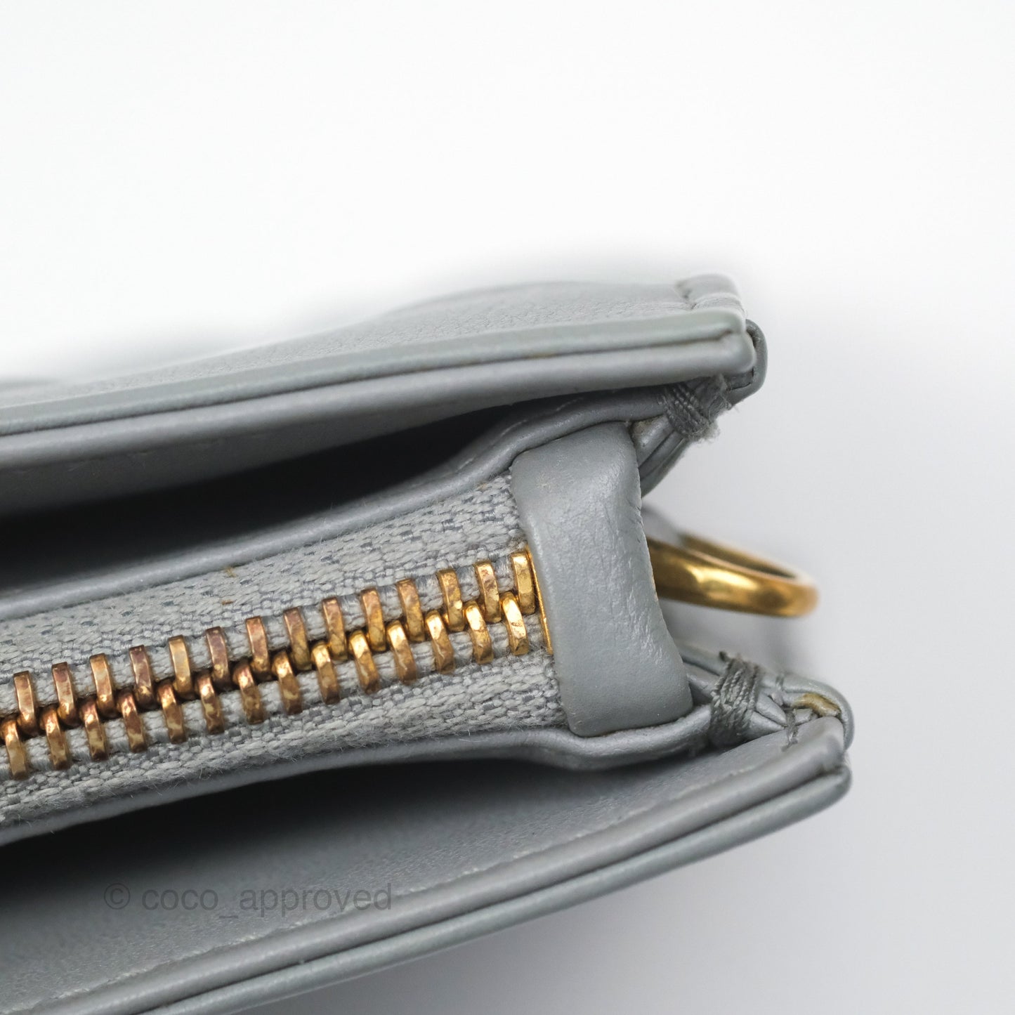 Christian Dior Dior Caro Every Dior Pouch Stone Gray Cannage Calfskin