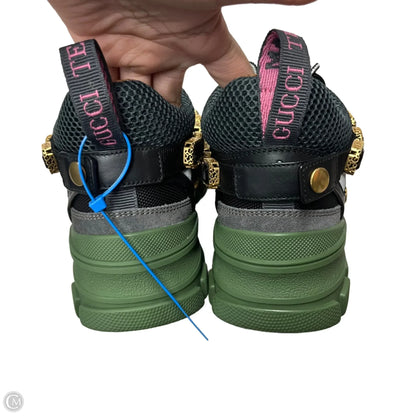 Shoes Luxury Designer By Gucci In Black & Green, Size: 5.5
