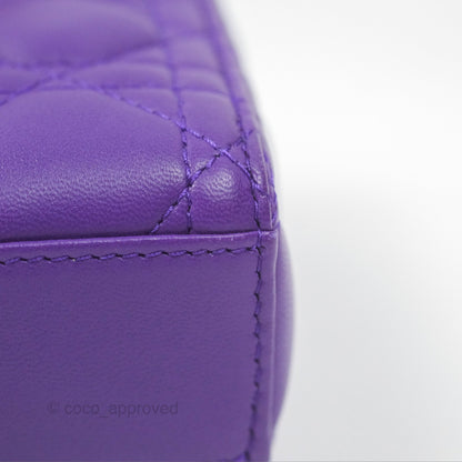 Dior Small Lady D-Joy Bag Purple Lambskin Cannage Gold Hardware