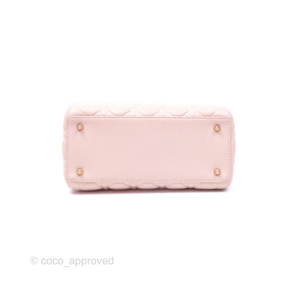 Christian Dior Medium Lady Dior Pink Lambskin Gold Hardware