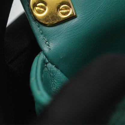 Christian Dior Micro Caro Bag in Tundra Green Supple Cannage Calfskin Gold Hardware