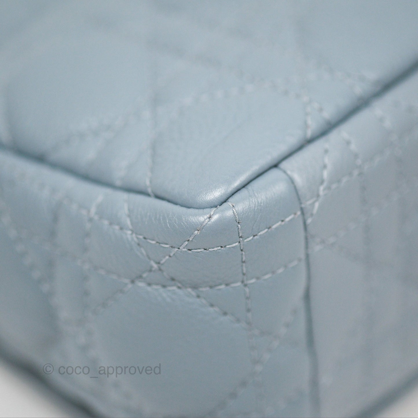 Dior Small Caro Bag Blue Supple Cannage Calfskin