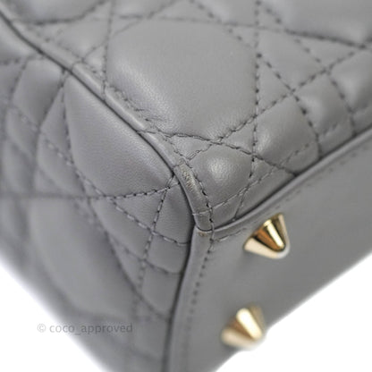 Christian Dior Lambskin My ABCDior Lady Dior Grey Gold Hardware