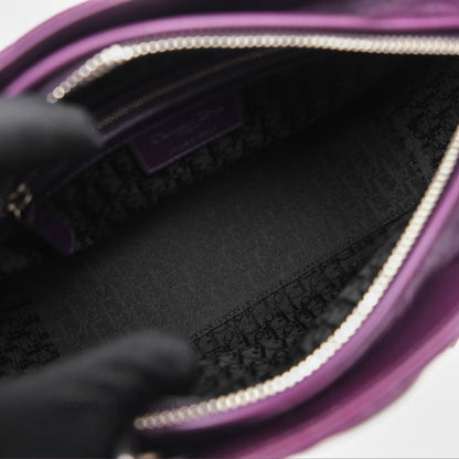 Christian Dior Medium Lady Dior Dark Purple Lambskin Silver Hardware