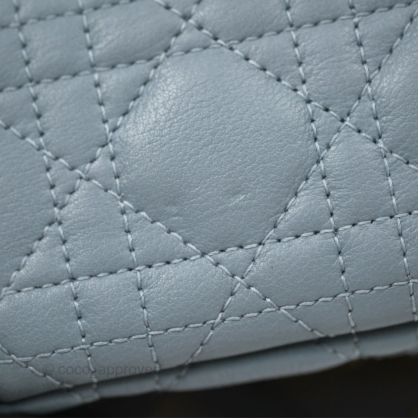 Dior Small Caro Bag Blue Supple Cannage Calfskin