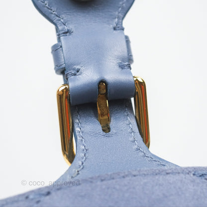 Christian Dior Medium Bobby Bag Blue Calfskin Gold Hardware