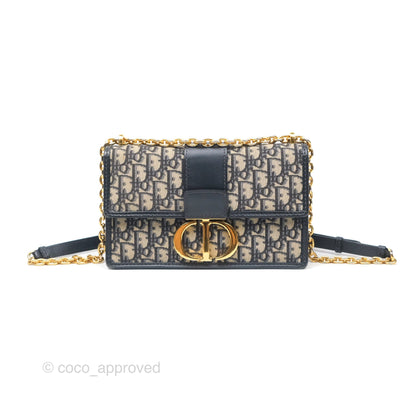 Christian Dior 30 Montaigne with Chain Blue Dior Oblique Jacquard