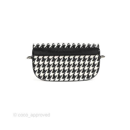 Christian Dior Bobby East-West Bag Black And White Houndstooth Embossed Calfskin