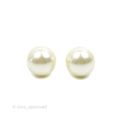 Christian Dior Tribales Pearl Earrings Gold Tone