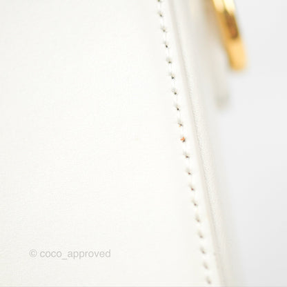 Christian Dior 30 Montaigne Box Bag White Calfskin