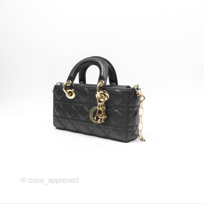 Dior Small Lady D-Joy Bag Black Lambskin Cannage Gold Hardware