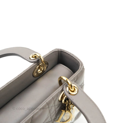 Christian Dior Lambskin My ABCDior Lady Dior Grey Gold Hardware