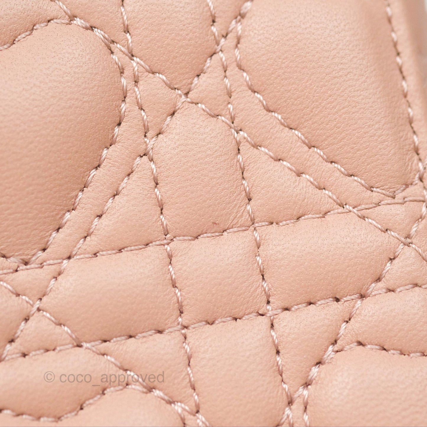Christian Dior Medium Lady D-Joy Nude Pink Lambskin Heart Quilted